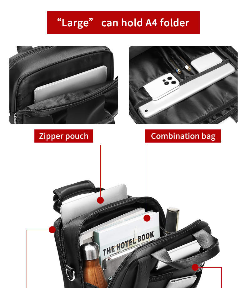 A4 Document Men'S Business Briefcase Bag Scratch Resistant 27cm Length