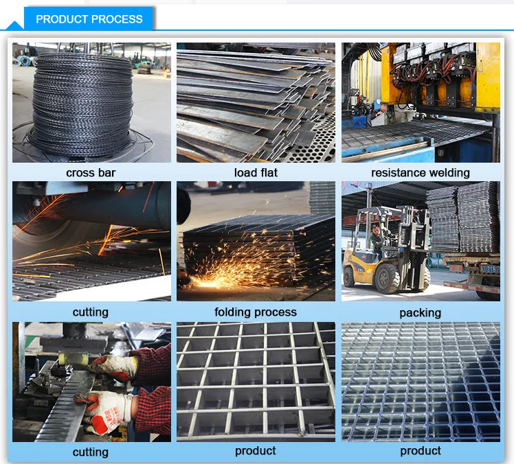 Walkway Yellow Equivalent Nosing Hot Galvanized Steel Grating 30x5mm 30x100cm