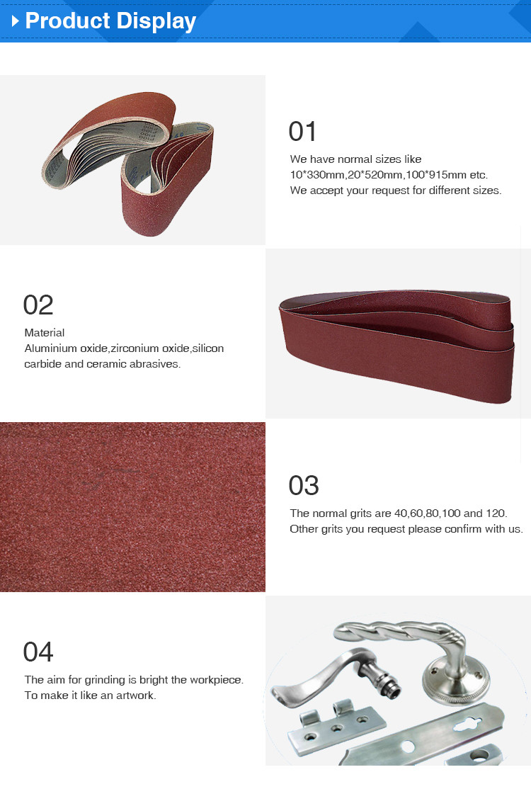 240 Grit Aluminium Oxide Sanding Belts Abrasive 100 X 610mm