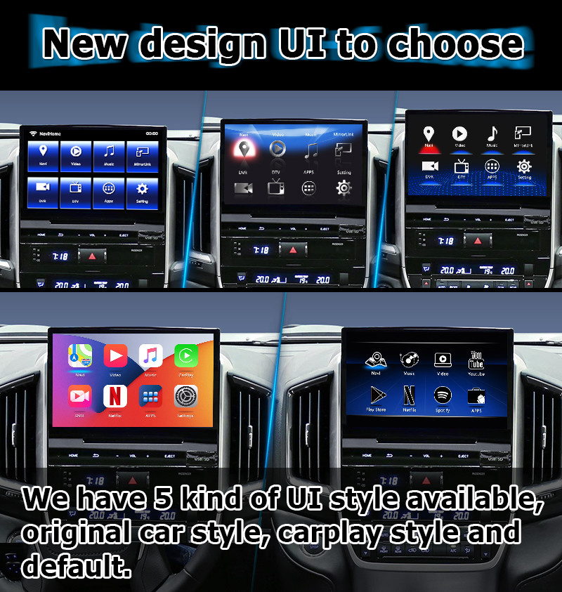 Car Android 13 navigation box for Toyota LC200 GXR Fujitsu unit Carplay waze youtube rear view etc