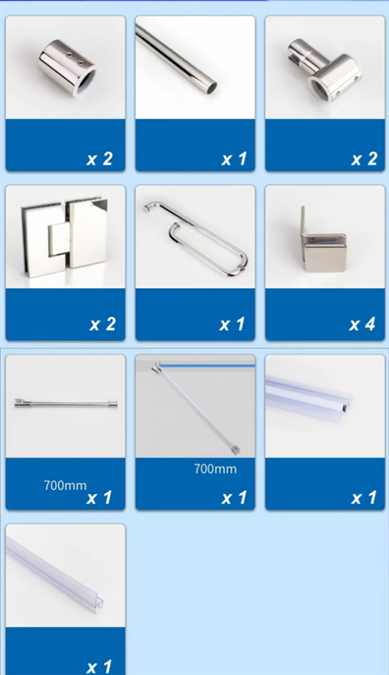 Shower Room Glass Door Round Pipe Hinge Easy Installation Adjustable