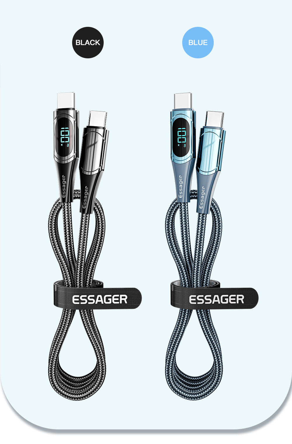LED Digital Display USB C To C Cable Quick Charge HD 100W OEM/ODM 1M 2M 3M 5A