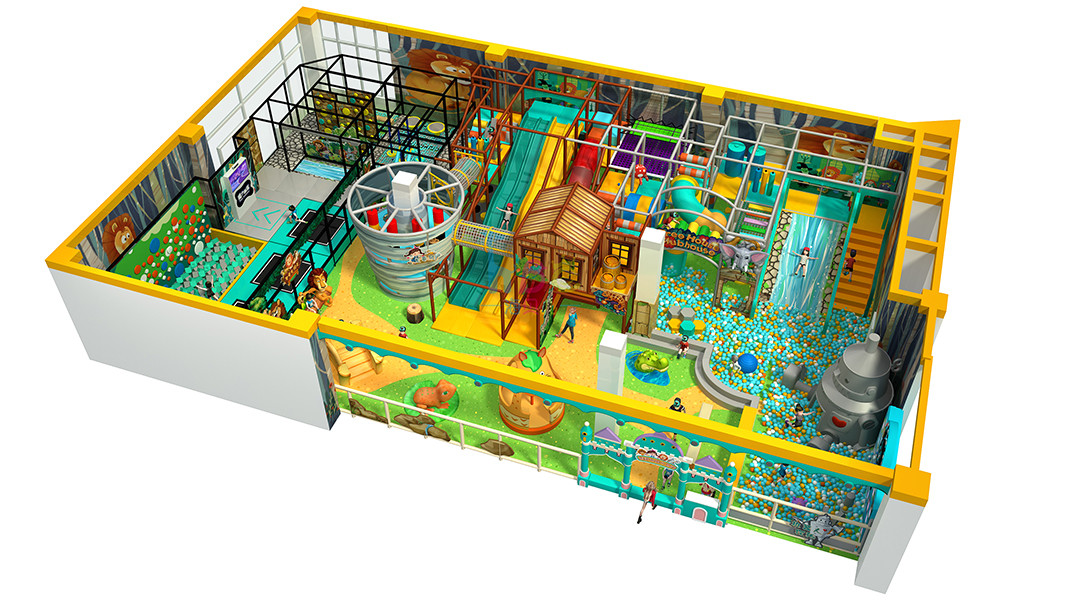 Forest Theme Indoor Play Structure Interactive Colorful For Children's Entertainment
