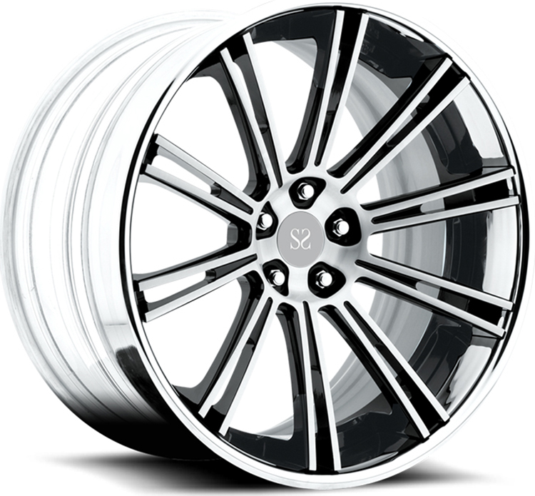 For Benz SLS-Class Black Machine Face 18 19 20 21 22 Inch 2-PC Forged Alloy Custom Wheels