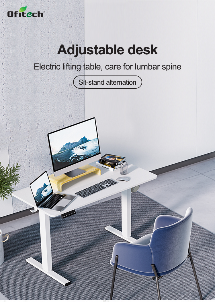 Adjustable Single DC Motor Sit Stand Desk for Home Office Electronic Metal Furniture