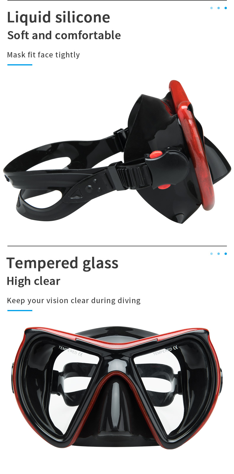 PC Plastic Underwater Scuba Diving Mask Snorkel For Water Sports
