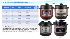 China 6 Quart LED Display Screen 0.95mm Stainless Steel Pressure Cooker wholesale