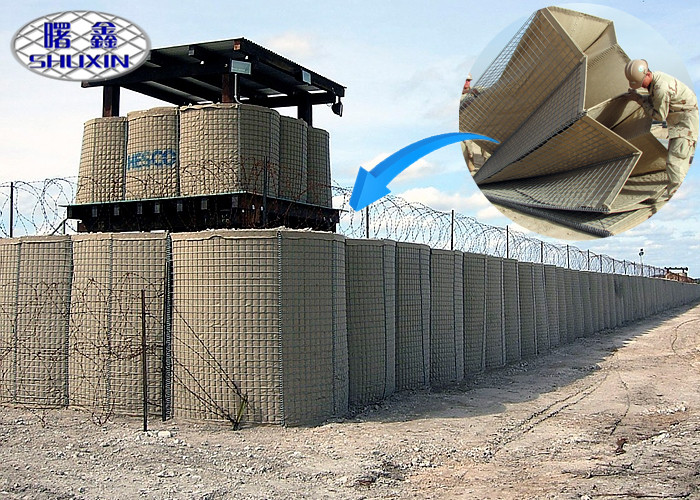 Mil 10 Defence Barrier Steel Geotextile Green Color Lined Put Into Soil
