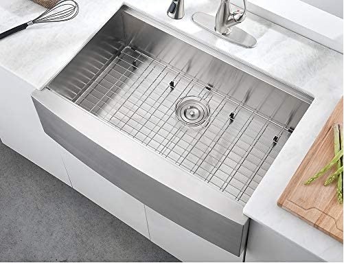 33'' Apron Stainless Steel Kitchen Sink Ledge Workstation 18 Gauge