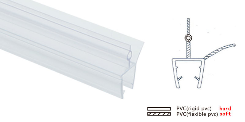 OEM Transparent PVC Shower Door Seal Strip Shower Water Retaining Strip