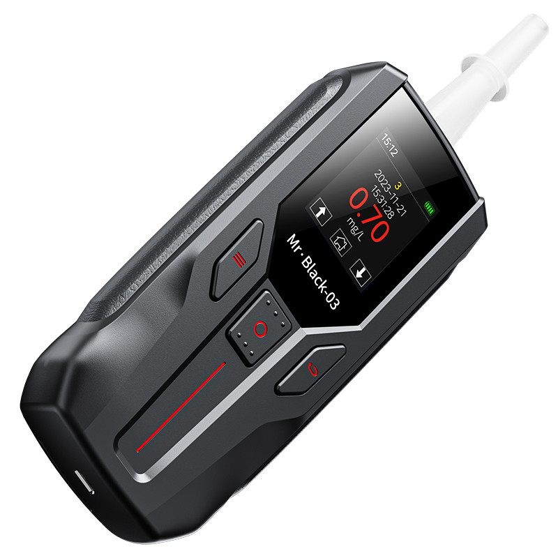 Bluetooth Black Digital Display Breath Alcohol Tester For Enterprise Use