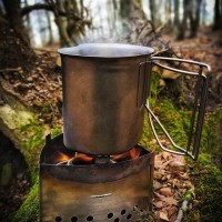OEM Camping Aluminum Military Canteen Kit Cup Stove And Stand