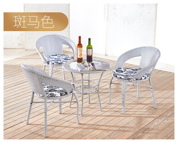 PE Rattan Outdoor Stalinite Dining Table And Chairs Set Customized