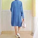 100% Lyocell Women'S Denim Blouses And Tops Casual Oversized Dress