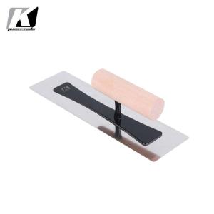 China Silver Polished Plaster Stainless Steel Trowel With Wooden Handle wholesale