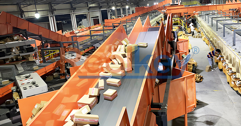 High Efficiency Automatic Conveyor System Package Sorting Conveyor Stable Transportation