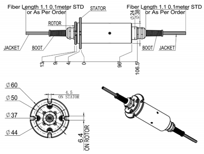 OM1/OM2 Fiber Type Ultra-Integrated Multi-Channel Optical Fiber Slip Ring Series and Low Intertion Loss