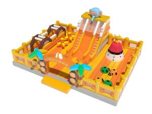 China Inflatable Magic Castle Bounce House Playground Orange Yellow wholesale