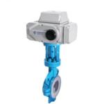 Fluorine Centre Sealing Electric Flange Connection Butterfly Valve AC220V DIN