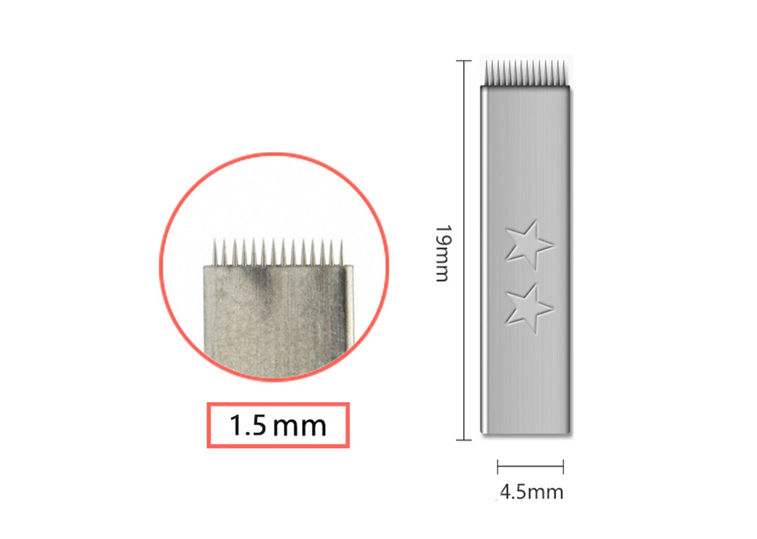 0.25mm 14F Double Stars Permanent Makeup Microblading Needles