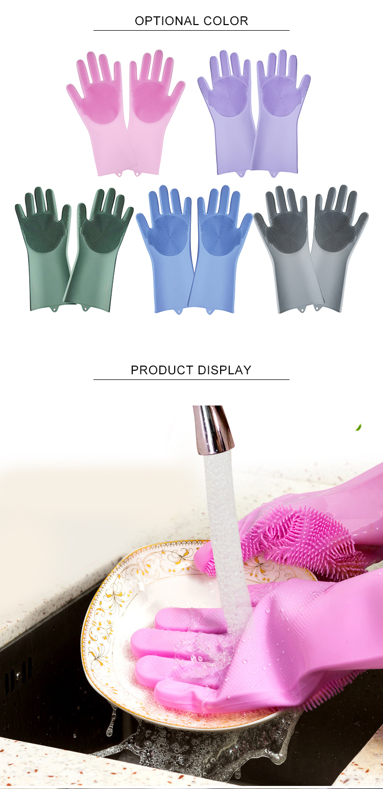 Nonallergic Waterproof Silicone Dishwashing Gloves