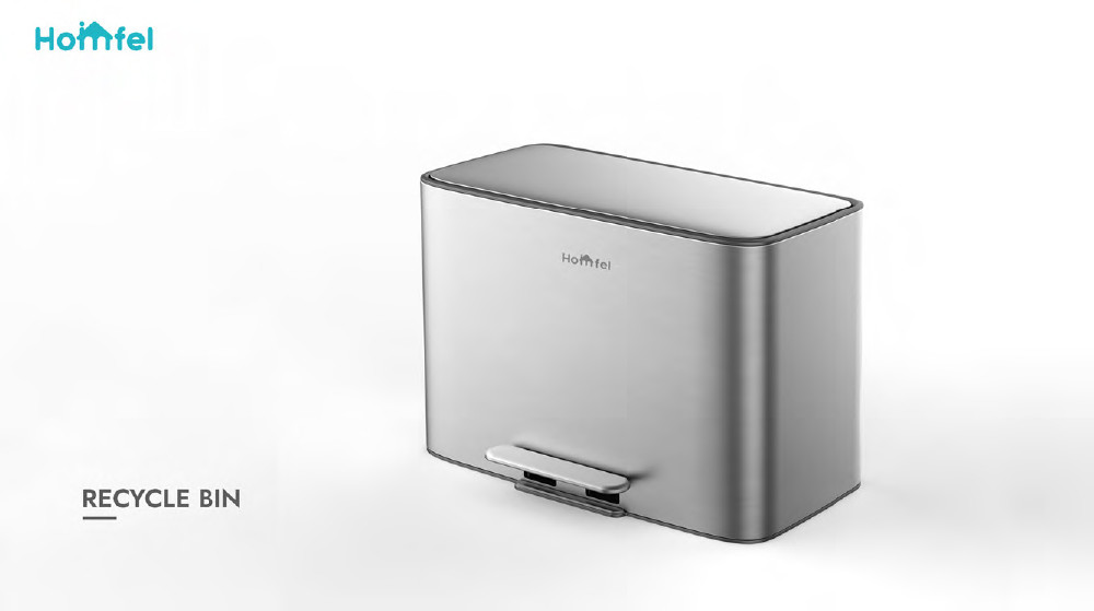 28Lx2 dual compartment trash can Soft Close Recycle Trash Bin Foot Step Trash Can For Living Room Office