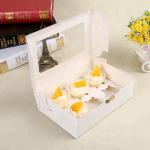 Kraft Paper Packaging Dessert Gift Box Cupcake Packing Box with Clear Window