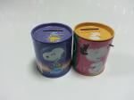 Tinplate Tin Coin Box / Cylindroid Metal Tin Container For Money Saving