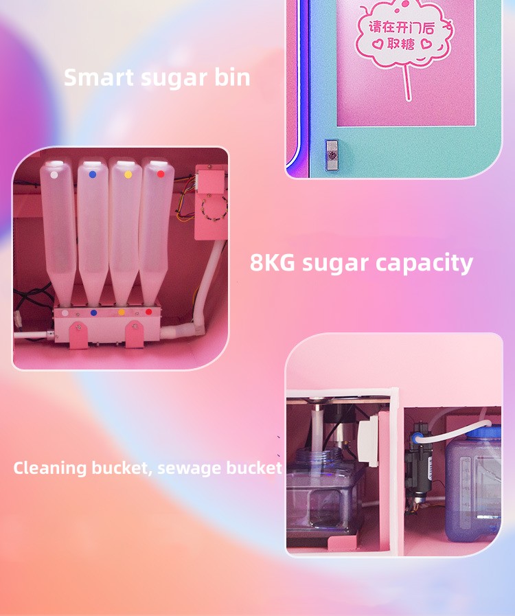 Metal Acrylic Plastic Flower Cotton Candy Vending Machine Tabletop 230V