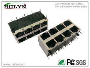 China Stacked 2x4- RJ45 with transformer RJ45 JACK wholesale