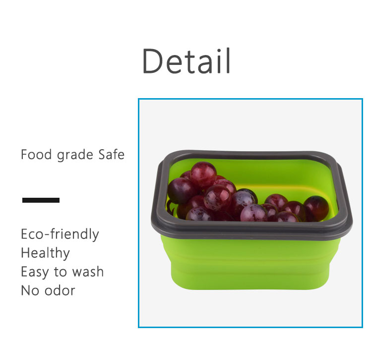 Retractable Food Container Silicone Household Products 600mL 700mL