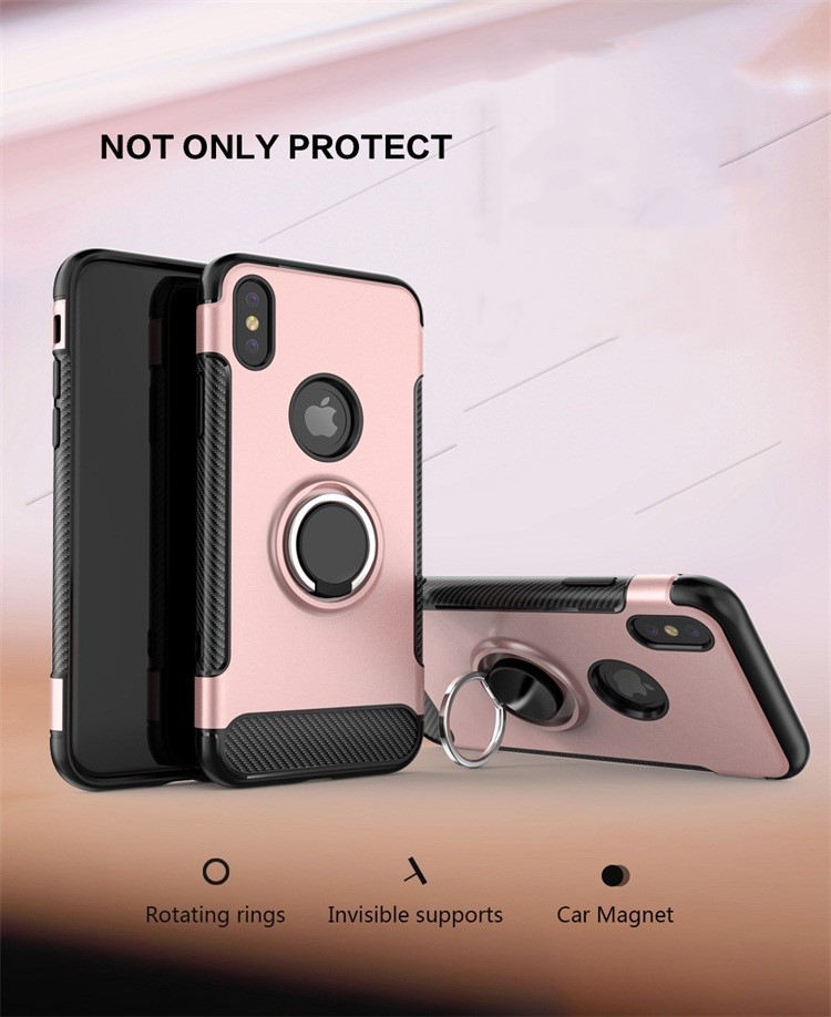 Ring Magnetic Armor bracket shatter-resistant Gold Silver Red Case For IphoneXS MAX 6.5'' Iphone8 Iphone7 Iphone6 Cover