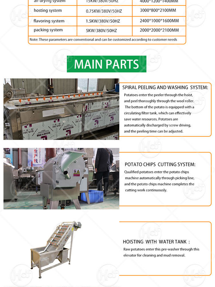 Large Scale French Fries Processing Line Maquina Para Hacer Papas Fritas