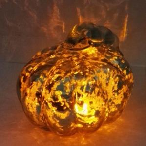 China Pumpkin Lantern Antique Glass Candle Holders For Halloween wholesale