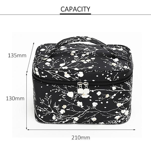 Large Capacity Zipper Nylon Travel Floral Makeup Cosmetic Bags
