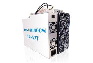 China 10.38kg Innosilicon T3+ 57T Used Bitcoin Miner Ethernet Connection wholesale