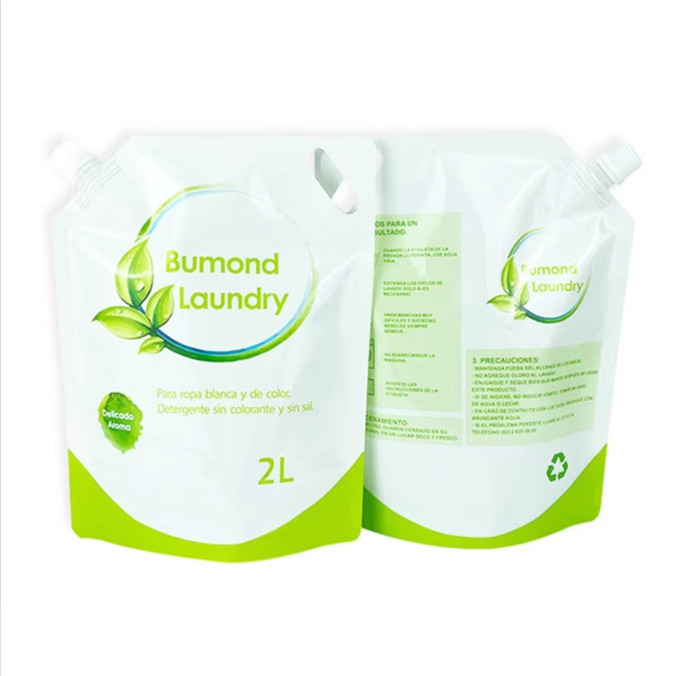 Intaglio Printing Stand Up Spout Pouch 1L 2L Laundry Detergent Liquid Soap Pouch Bag