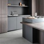 Modular ODM Handleless Kitchen Cabinets Wood Veneer Kitchen Cabinets