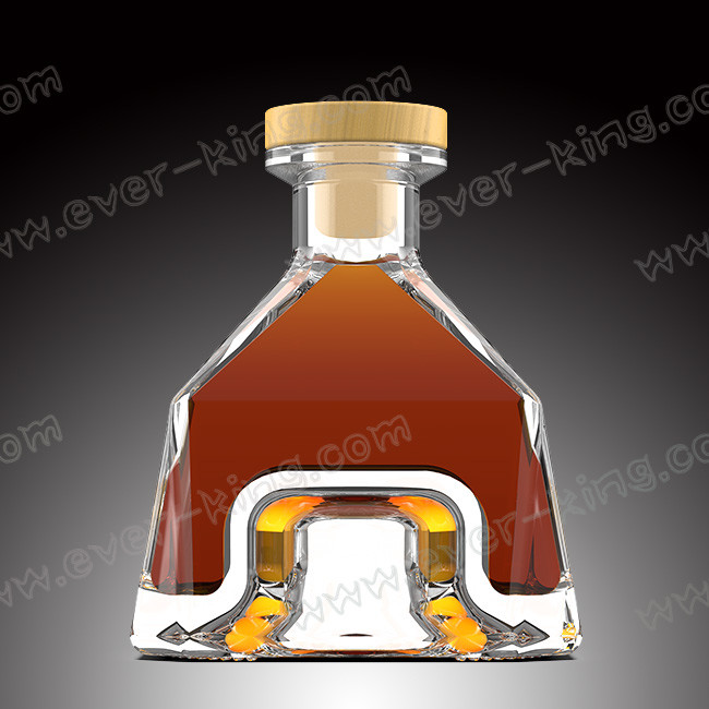 OEM 750ml Brandy Glass Bottle With Plastic Screw Top