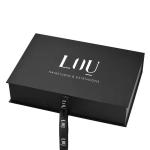 Cosmetic Black Rigid Cardboard Box Packaging Foldable Multiscene