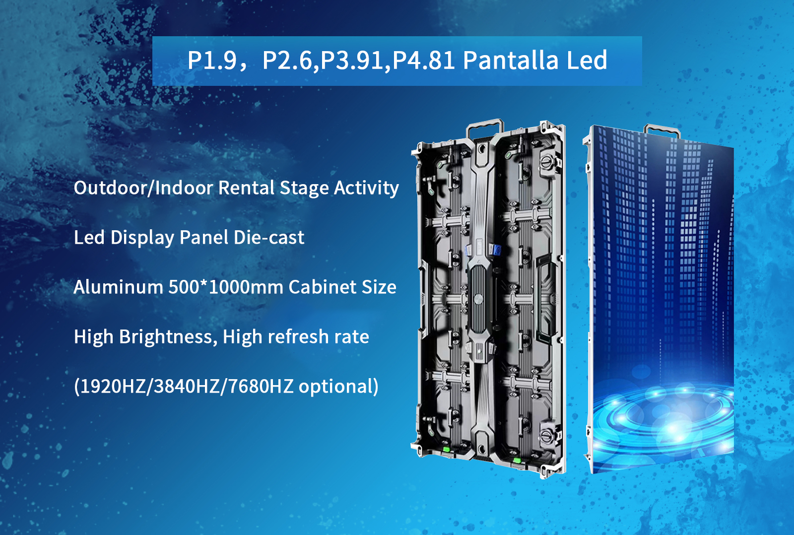 1920Hz/3840Hz Refresh Rate P3.91/P4.81 Indoor Rental LED Display Screen for Education Market