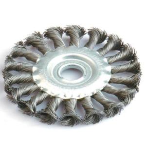 China Customized Logo 8 Inch Wire Wheel Brush Brass-Coated Hardened Steel Wire wholesale