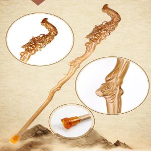 China Outdoor Handcrafted Wooden Walking Sticks 90cm Non Slip wholesale