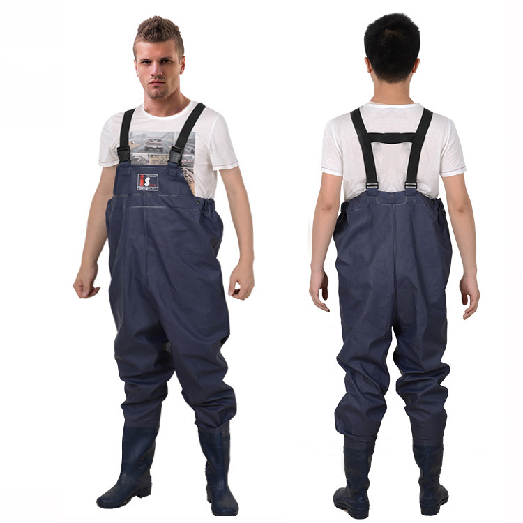 Versatile S-XXL Waterproof Breathable Knit Fabric Fishing Wader Suits with PVC Coated