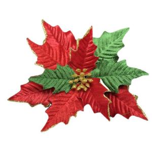 China Rongflower Christmas Artificial Flowers Greenery Combo Box Set Silk Flowers Rose for DIY Christmas Red Theme Decoration wholesale