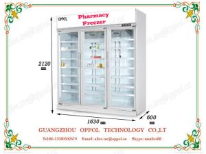 China OP-708 Customized Dimension Bench Top Style Glass Door Reach-In Pharmacy Storage Cooler wholesale