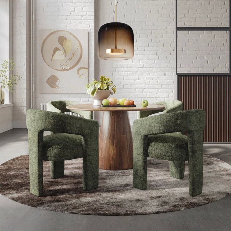 Eco friendly Wooden White Sherpa Accent Chair For Dining Room