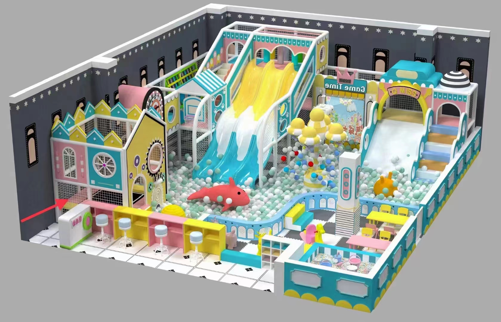 Kid Adult Modules Area Equipments for Customized Children Play Set Without Inflatable