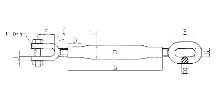 Galvanized Steel Closed Body Turnbuckles Heavy Duty Hot Galvanized