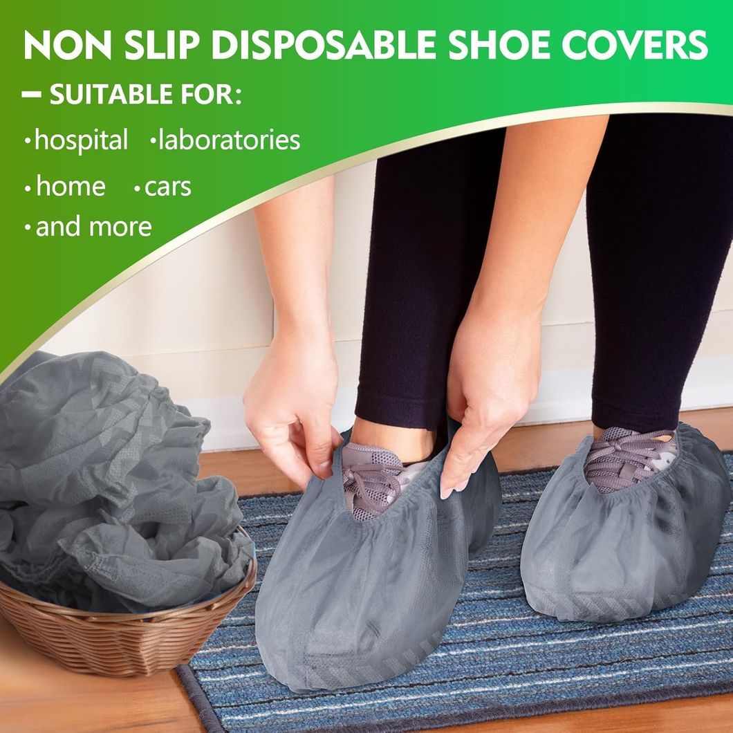 Different Colour Blue White Green Red Grey Pink Black Disposable Nonwoven PP PE CPE Shoe Cover